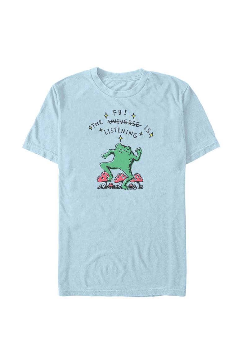 Men's Lost Gods The Universe Is Listening Frog  Graphic T-Shirt, Main, color, Light Blue