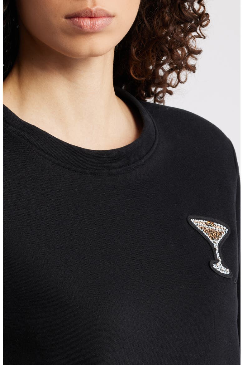 Ellison Beaded Sweatshirt, Alternate, color, BLK