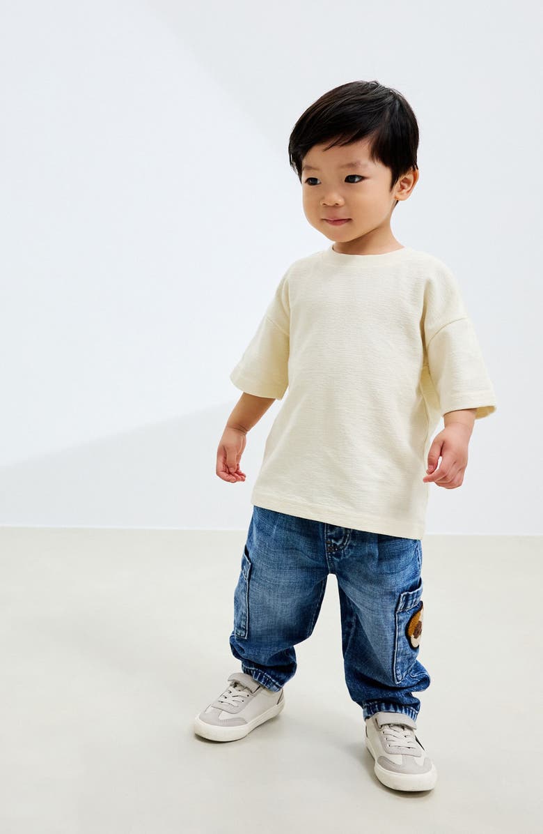 NEXT Kids' Dog Patch Straight Leg Jeans, Main, color, Blue