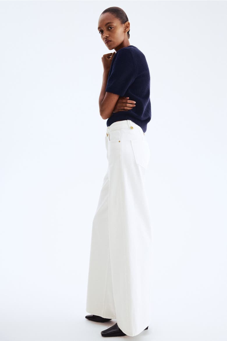 Wide High Jeans, Alternate, color, White