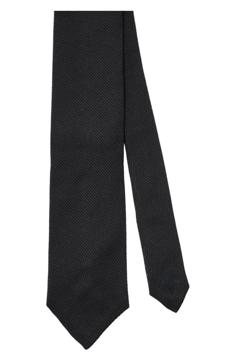 Robert Talbott Duvall Solid Grenadine Silk Necktie, Main, color, Black