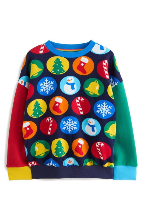 Kid's Christmas Print Cotton Sweatshirt (Little Kid)