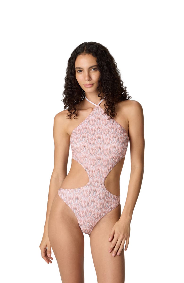 Missoni Trikini In Lamé Viscose With Foliage Motif, Main, color, Multicoloured