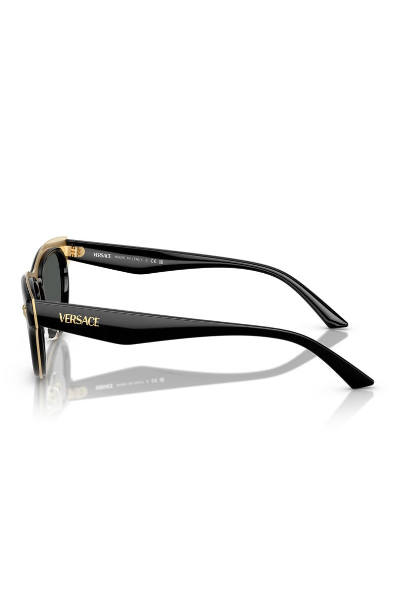 52mm Cat Eye Sunglasses, Alternate, color, BLACK