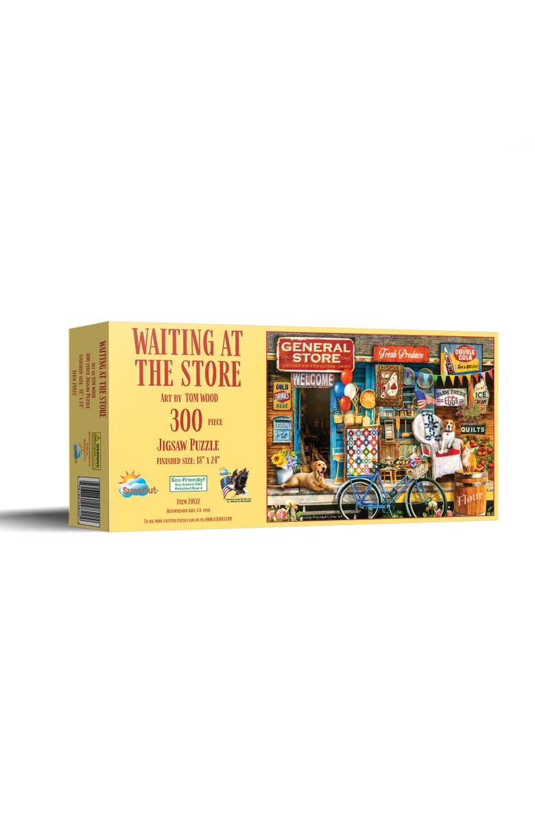 Sunsout Waiting at the Store 300 piece Jigsaw Puzzle for Adults, Main, color, Multicolor