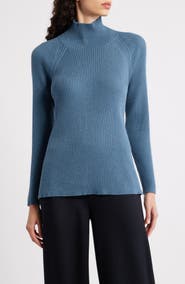 Eileen Fisher Rib Turtleneck Wool Sweater