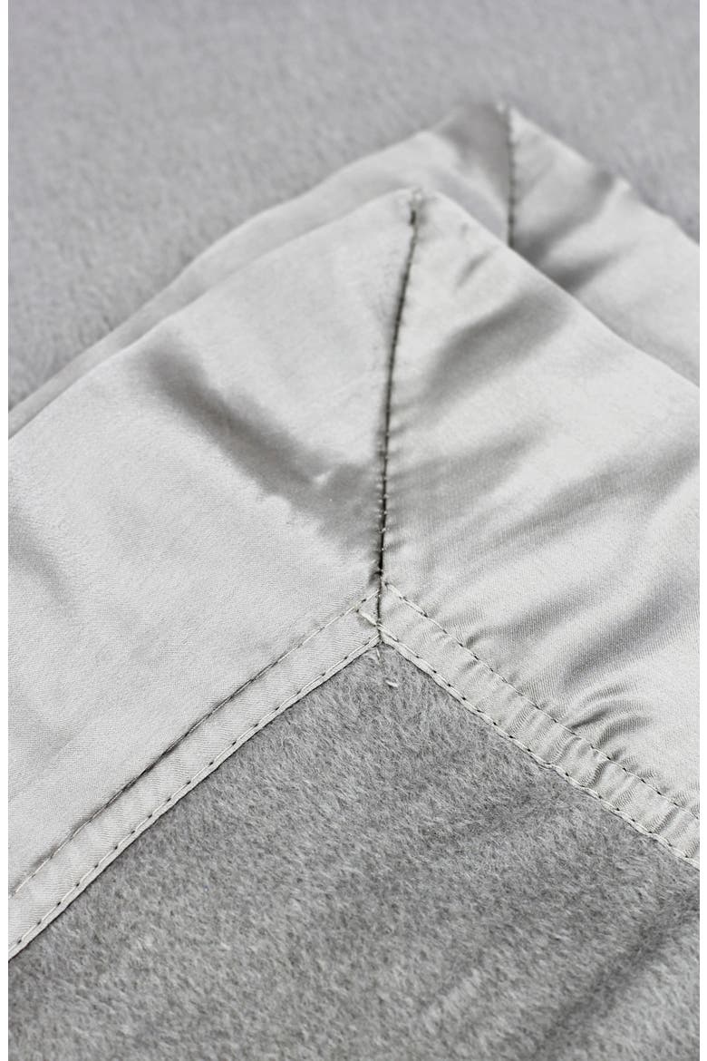 Silk Charmeuse Border Throw Blanket, Alternate, color, GRAY