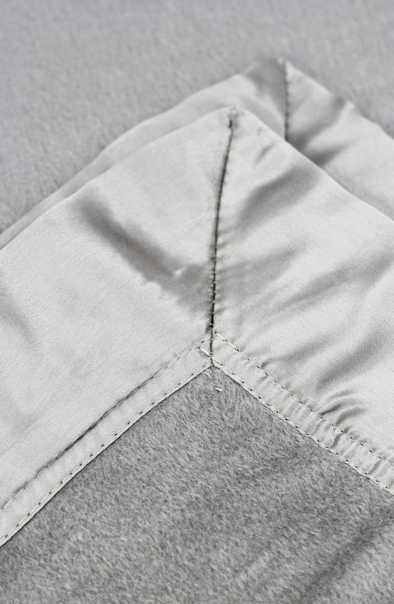 MELANGE HOME Silk Charmeuse Border Throw Blanket, Alternate, color, Gray