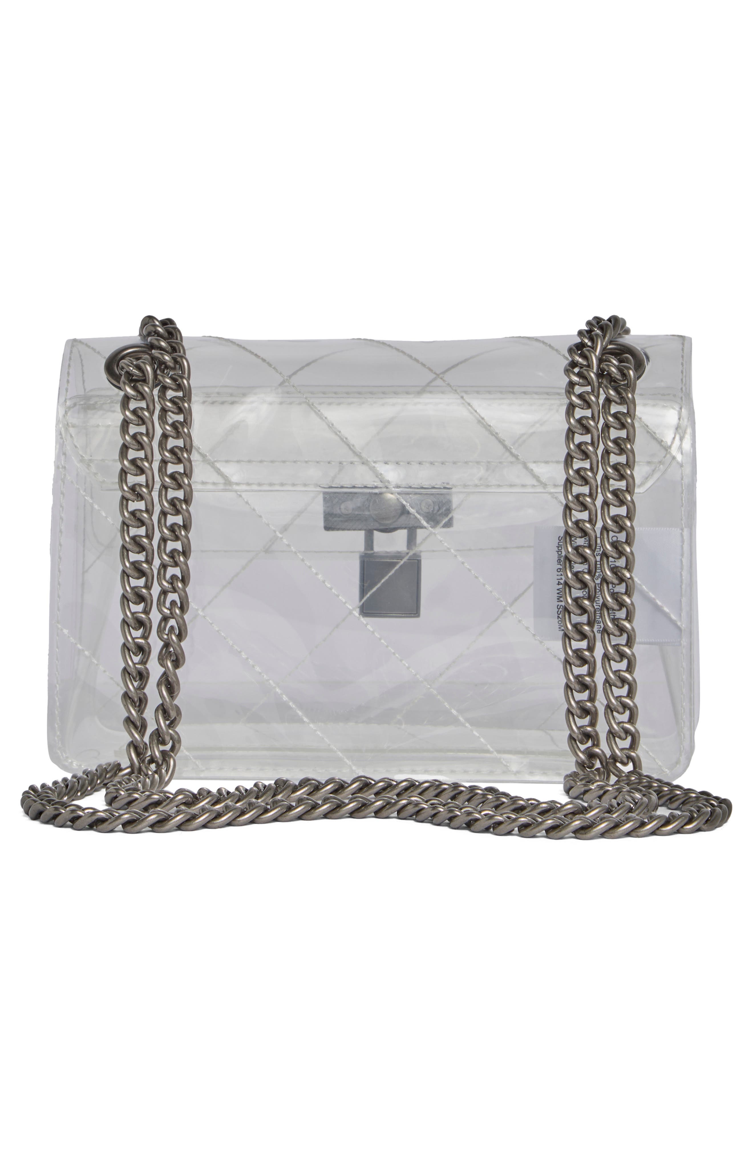 Kurt Geiger London Mini Brixton Vinyl Crossbody Bag, Alternate, color, Silver