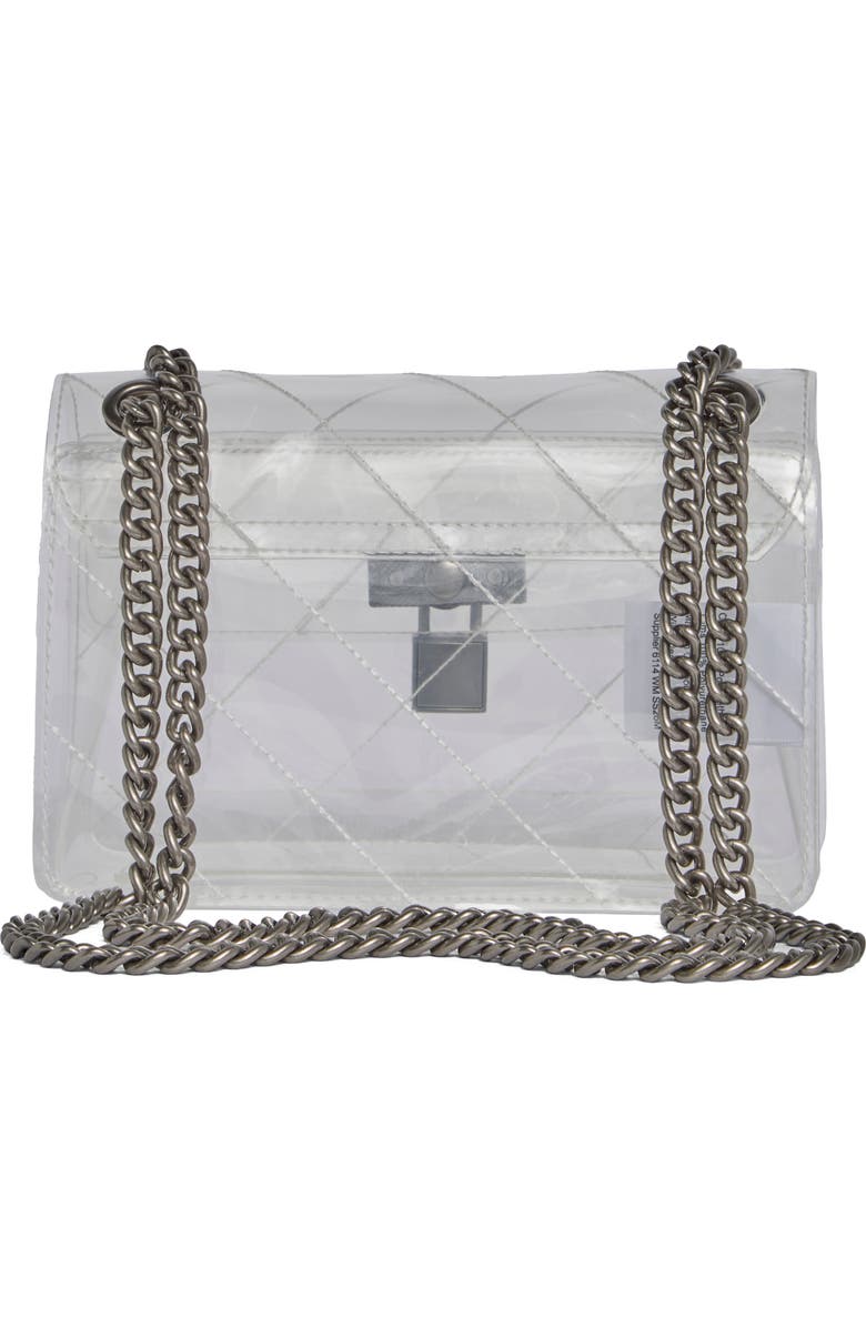 Kurt Geiger London Mini Brixton Vinyl Crossbody Bag, Alternate, color, Silver