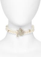 Justine Clenquet Juliet Rose Pendant Faux Pearl Choker Necklace