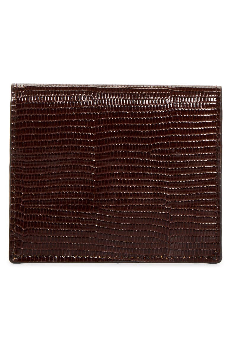 T-Lock Lizard Embossed Card Holder, Alternate, color, BROWN
