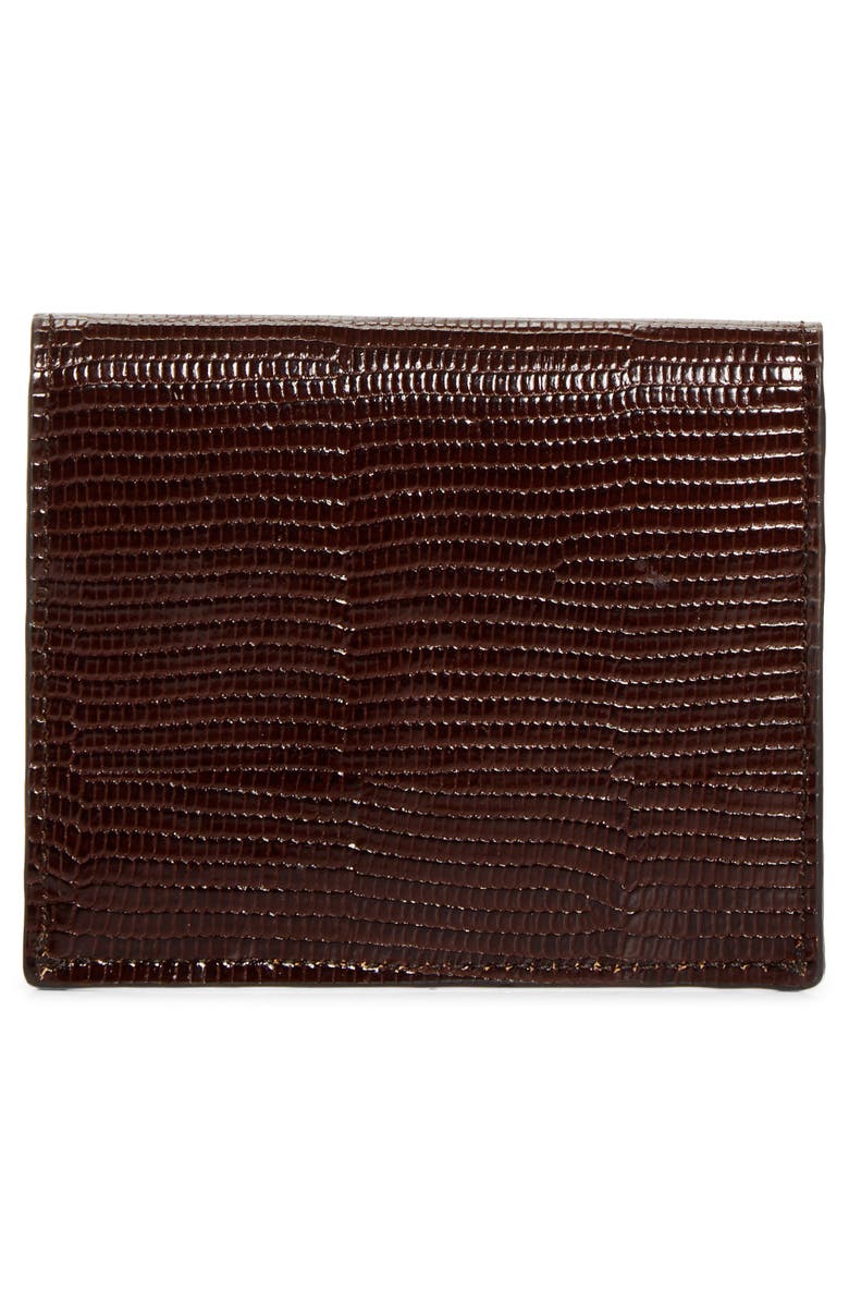 TOTEME T-Lock Lizard Embossed Card Holder, Alternate, color, Brown