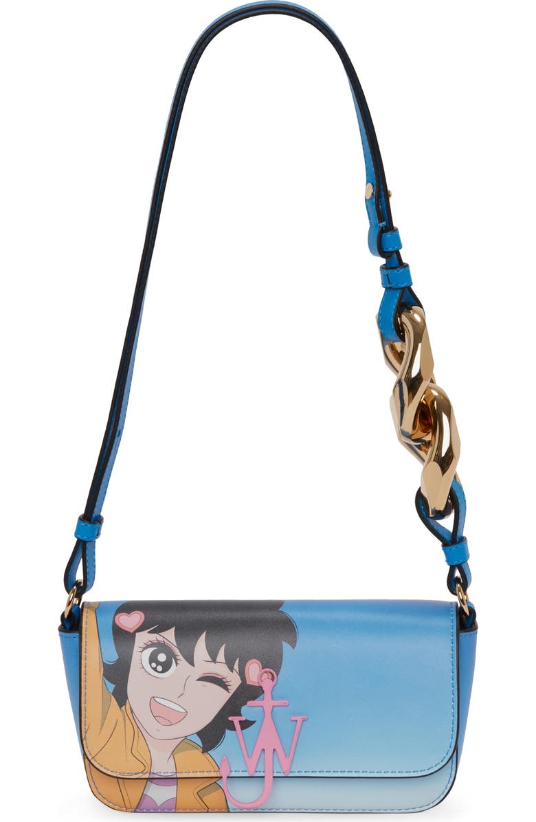 JW Anderson x 'Run Hany' Chain Baguette Anchor Leather Crossbody Bag, Main, color,
