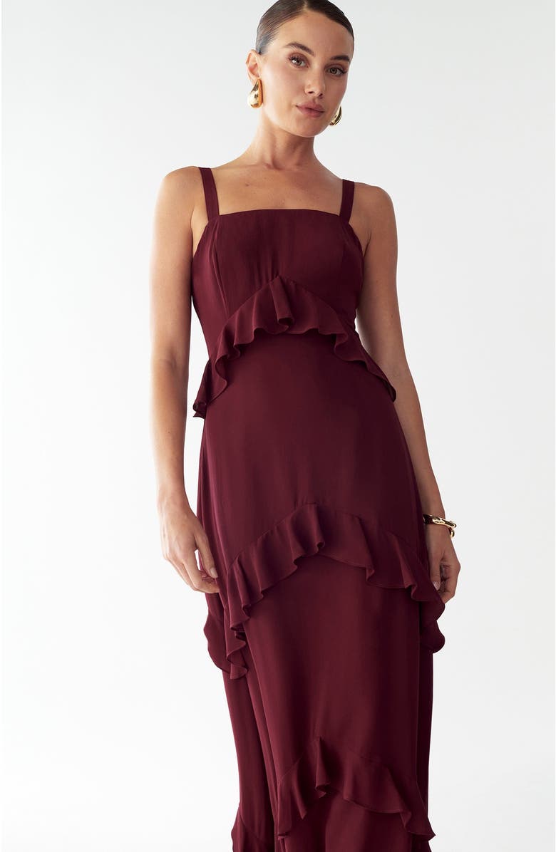 BWLDR Cheri Maxi Dress, Alternate, color, Plum