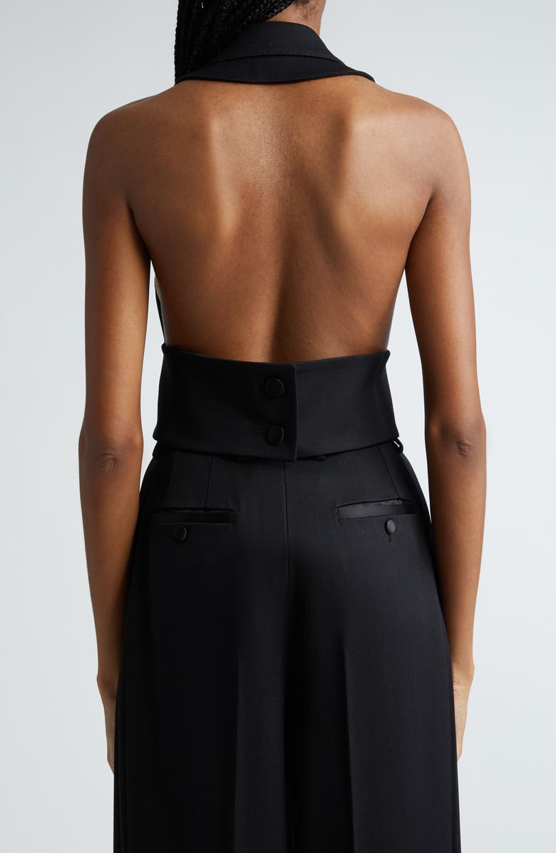 Dolce&Gabbana Double Breasted Wool Blend Gabardine Waistcoat, Alternate, color, N0000 Nero