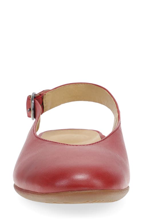 Dansko Lea Slingback Flat In Red Burnished Nappa