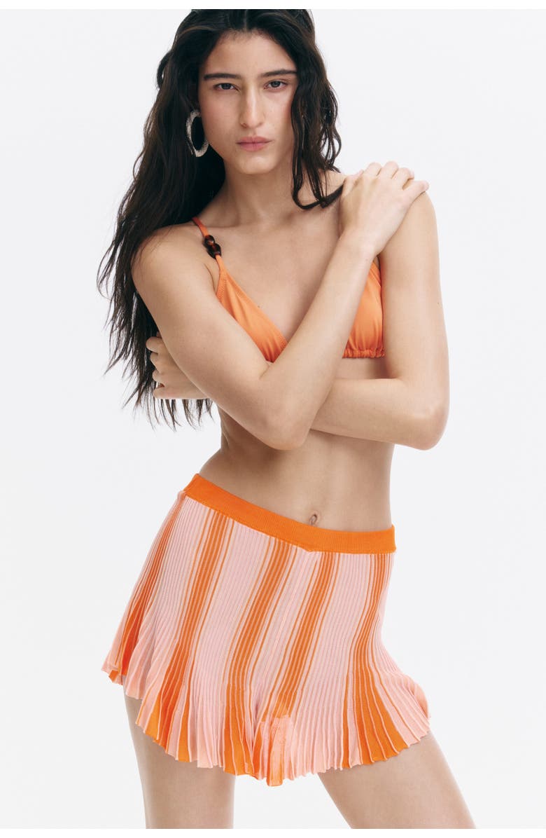 H&M Knitted Viscose Shorts, Alternate, color, Orange/Striped
