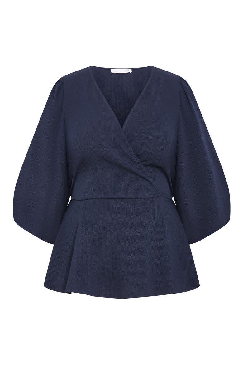 Celina Wrap Top, Alternate, color, NAVY