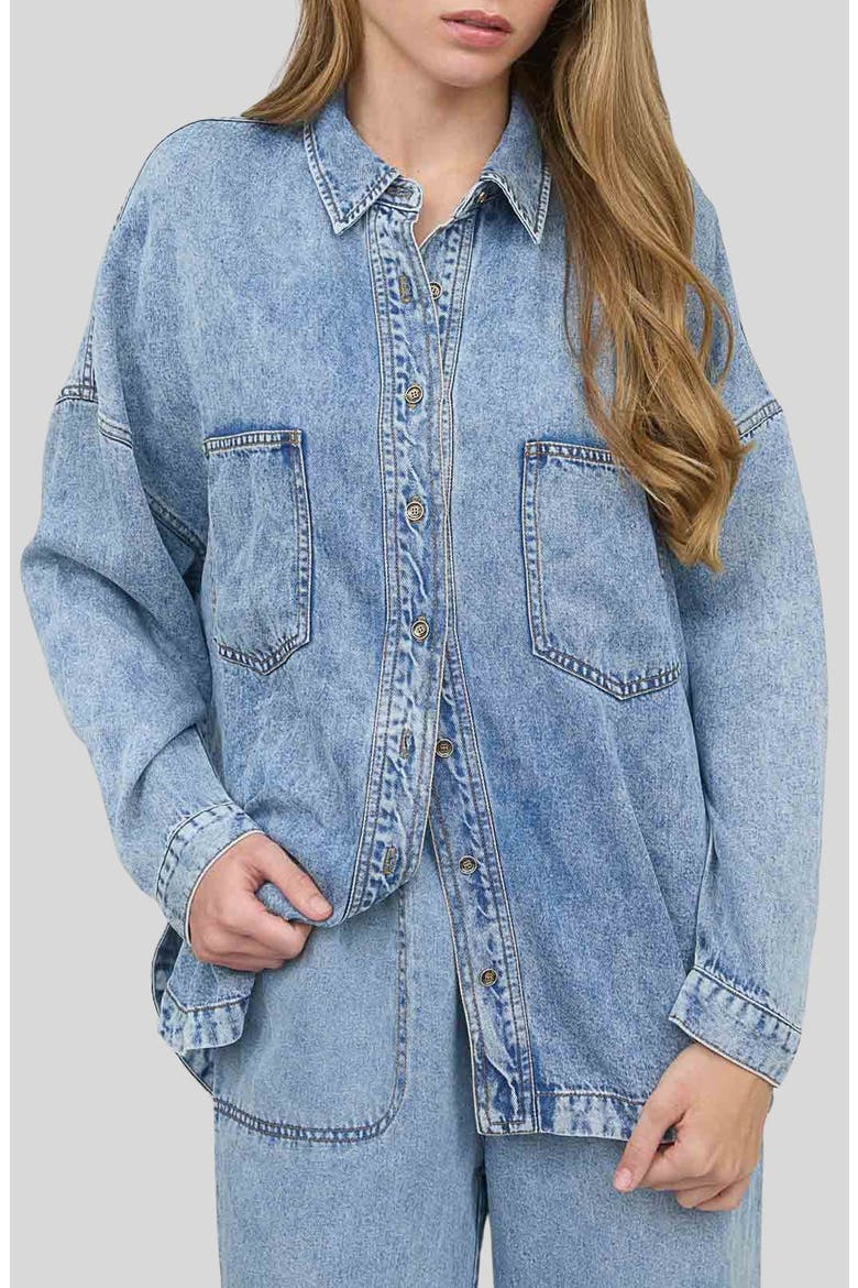 Denim Button-Up Shirt, Main, color, CHAMBRAY
