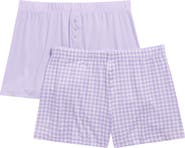 YOGALICIOUS 2-Pack Gingham Lounge Shorts