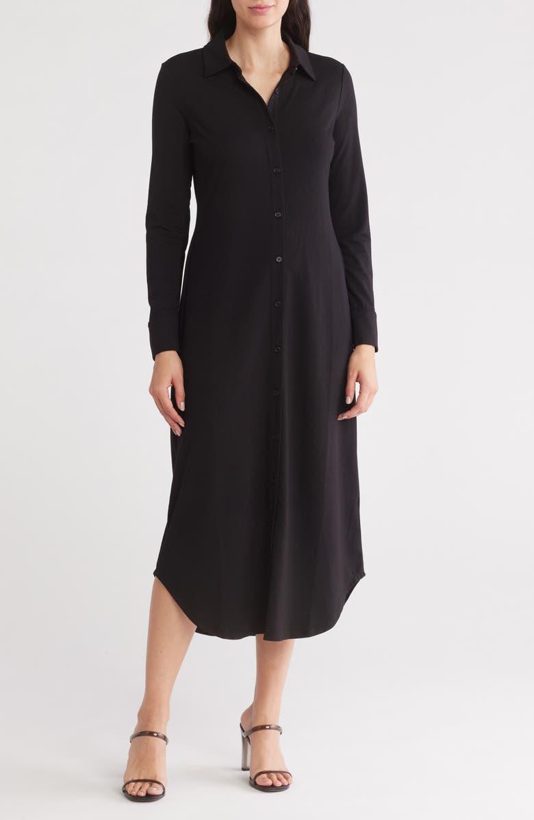 NORDSTROM RACK Button Front Knit Shirtdress, Main, color,