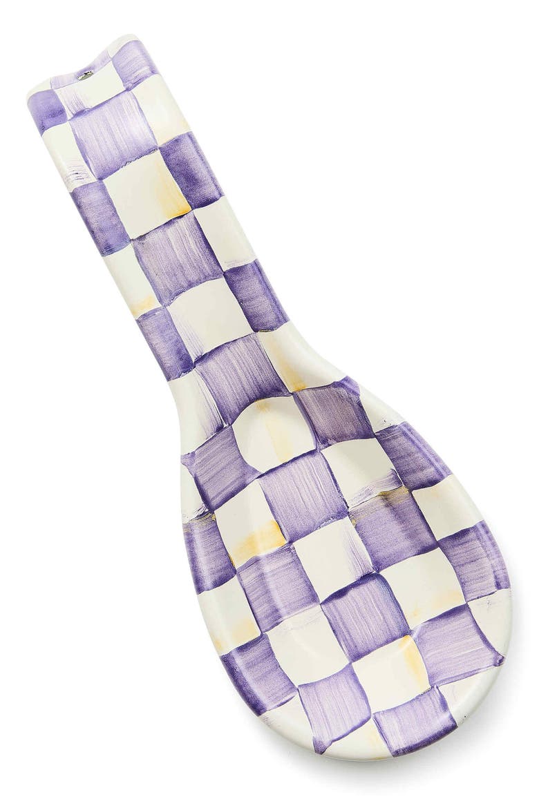 Violet Check Spoon Rest, Alternate, color, VIOLET