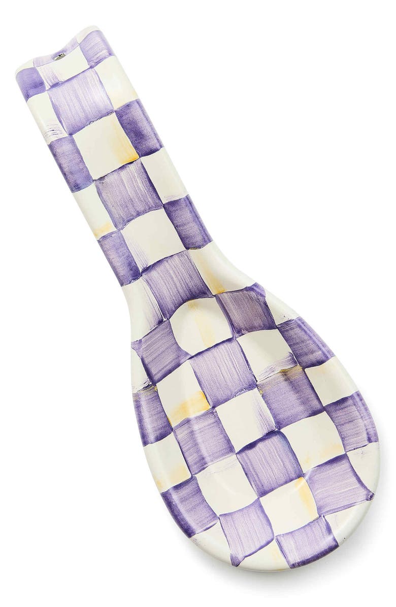 MACKENZIE CHILDS Violet Check Spoon Rest, Alternate, color, Violet