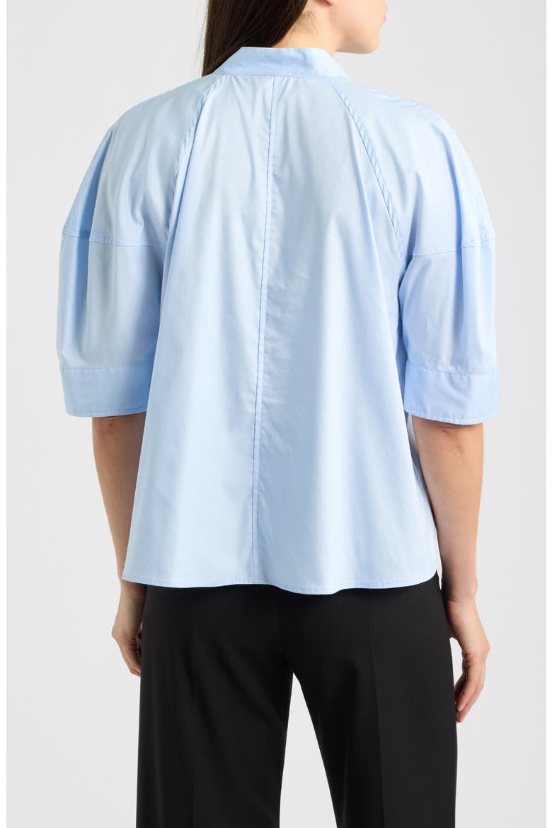 Genniaio Stand Collar Puff Sleeve Top, Alternate, color, SKY-BLUE