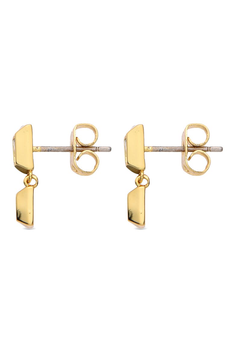 Zelie Cubic Zirconia Drop Earrings, Alternate, color, GOLD