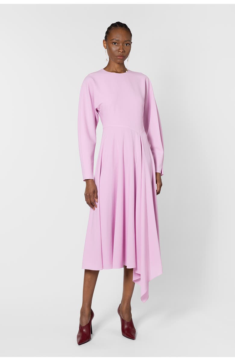 Roksanda Yelin Crepe Long Sleeve Dress, Main, color, Blush