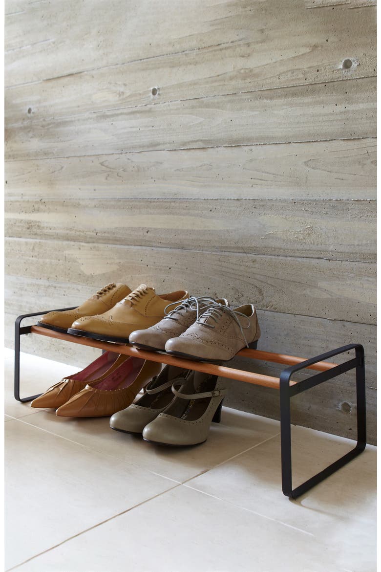 Plain Black Shoe Rack, Alternate, color, BLACK