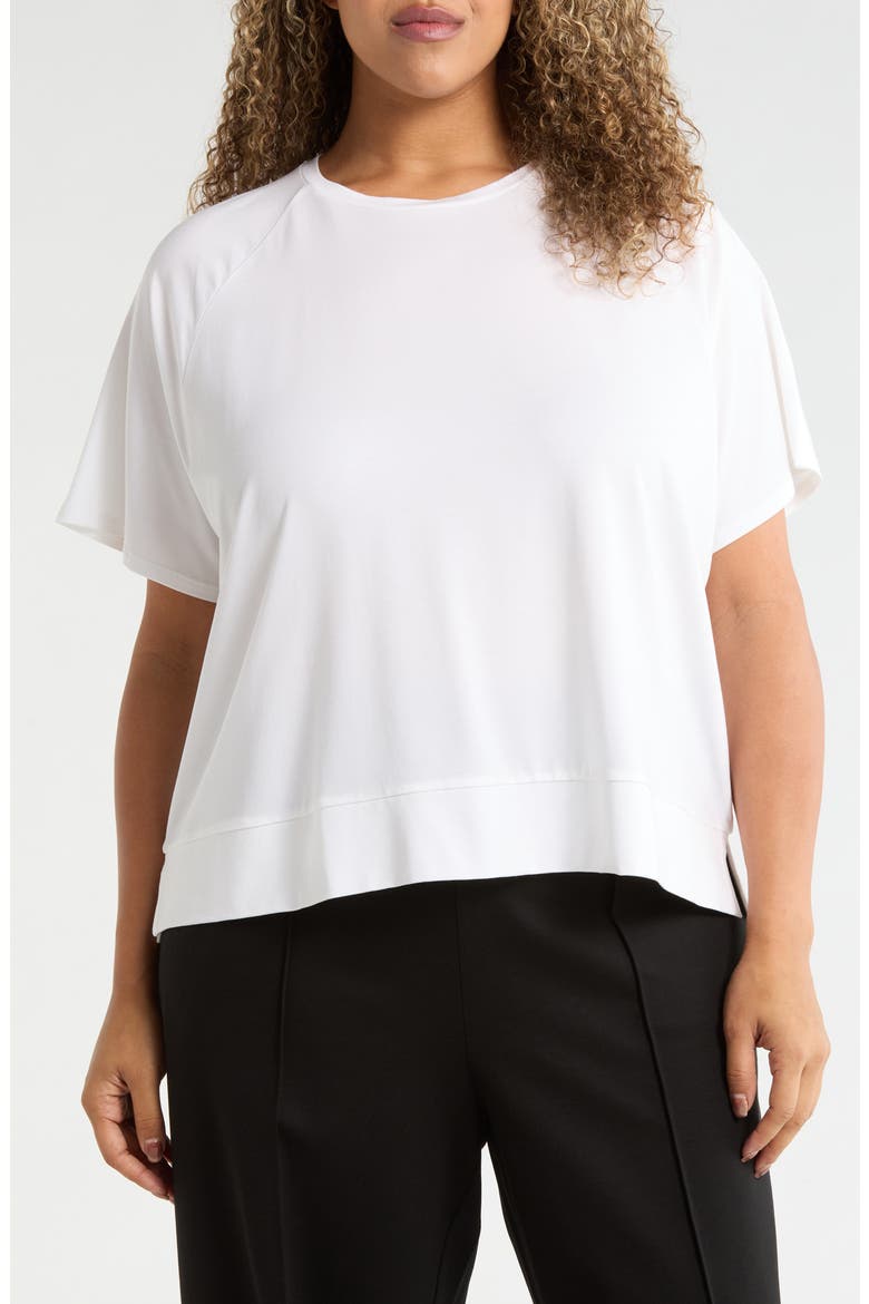 Short Raglan Sleeve Crewneck T-Shirt, Main, color, WHITE