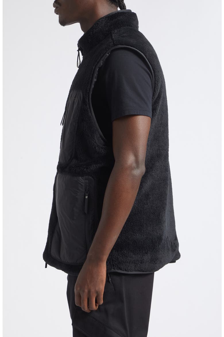 Reversible Quilted Down & Fleece Vest, Alternate, color, BLACK