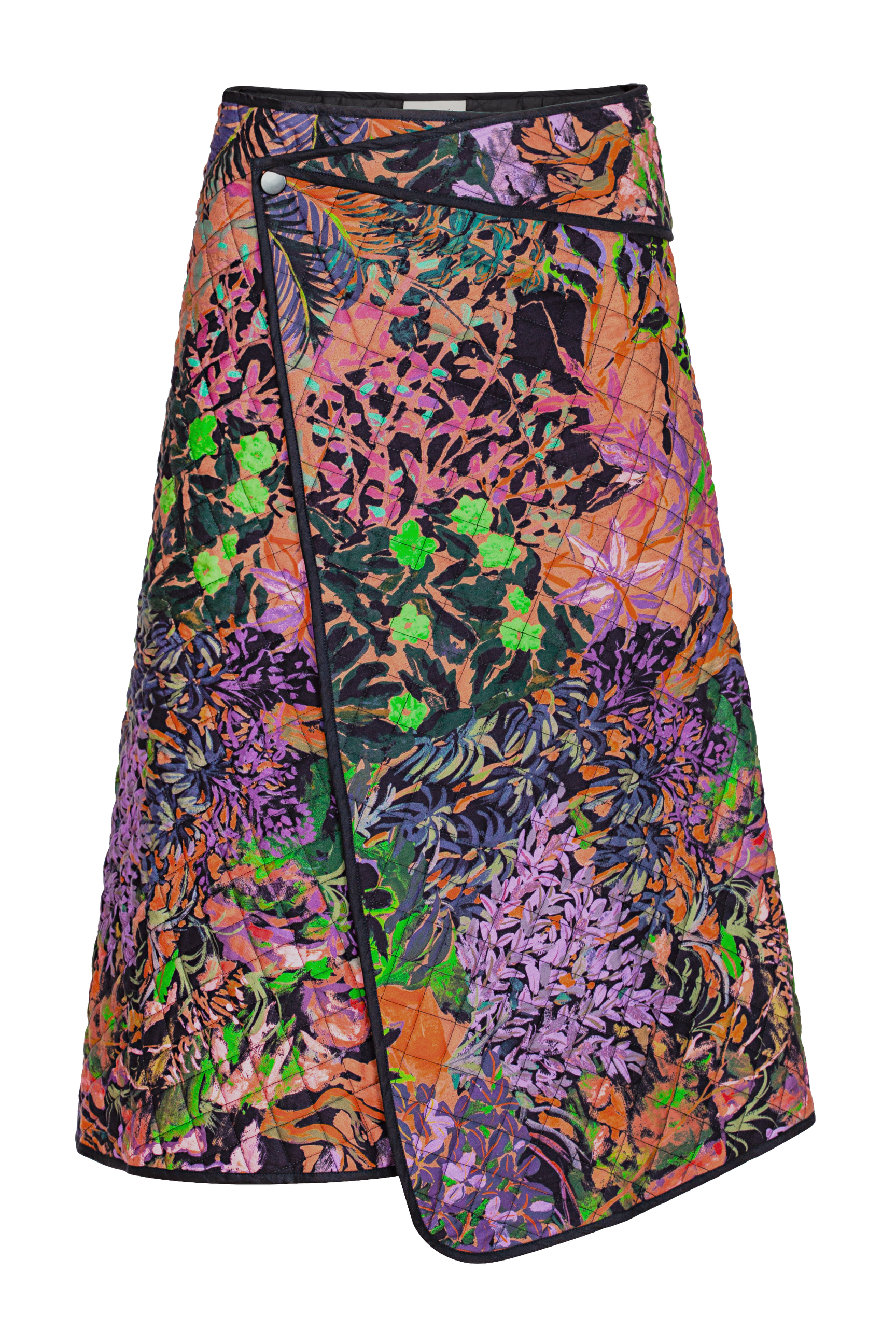 Rose A-Line Quilted Midi Wrap Skirt