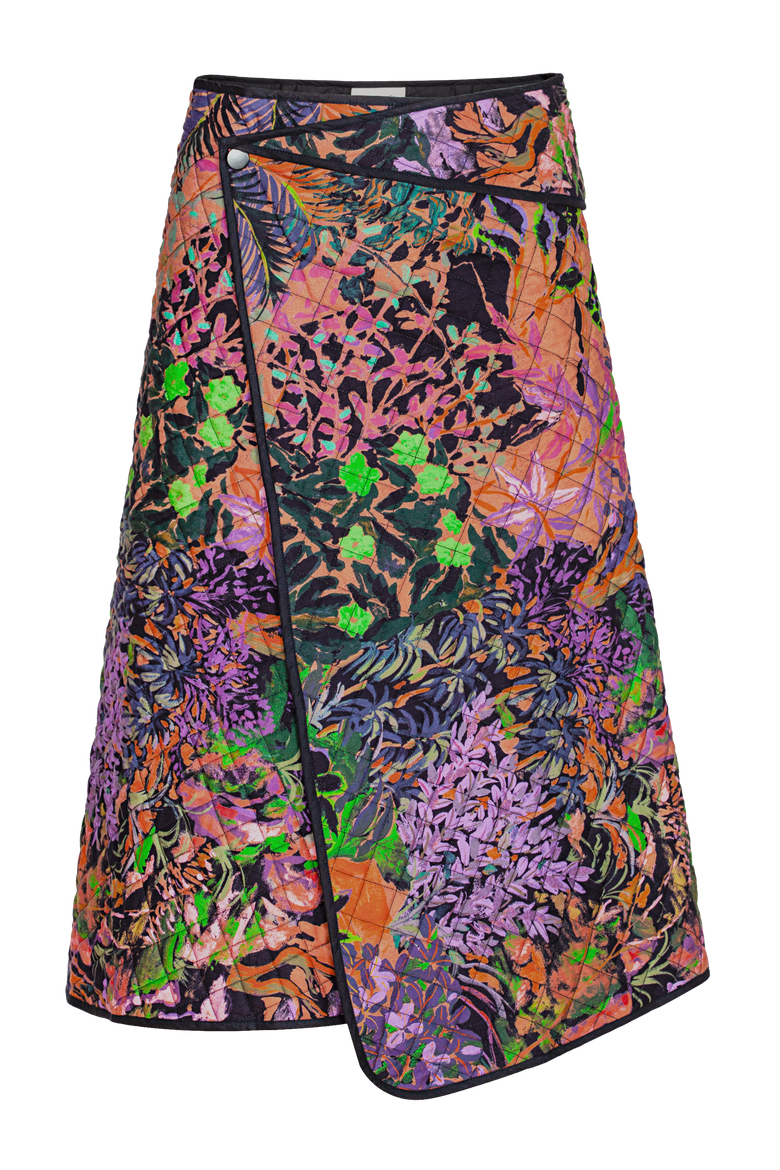Rose A-Line Quilted Midi Wrap Skirt, Main, color, Horae