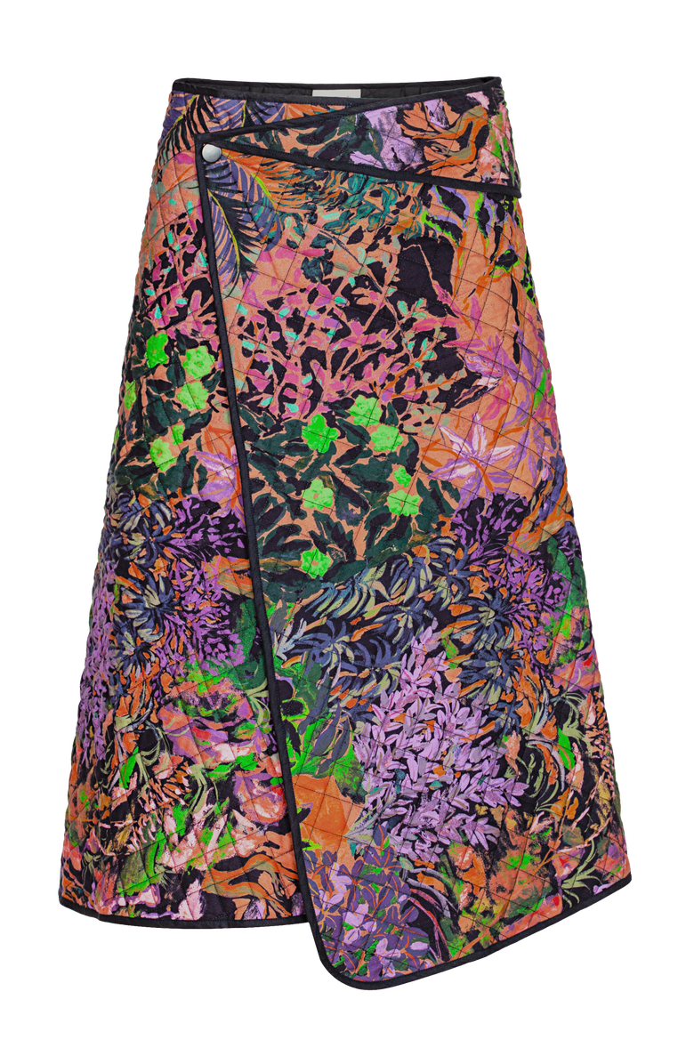 Untitled in Motion Rose A-Line Quilted Midi Wrap Skirt, Main, color, Horae