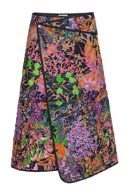 Untitled in Motion Rose A-Line Quilted Midi Wrap Skirt