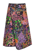 Untitled in Motion Rose A-Line Quilted Midi Wrap Skirt