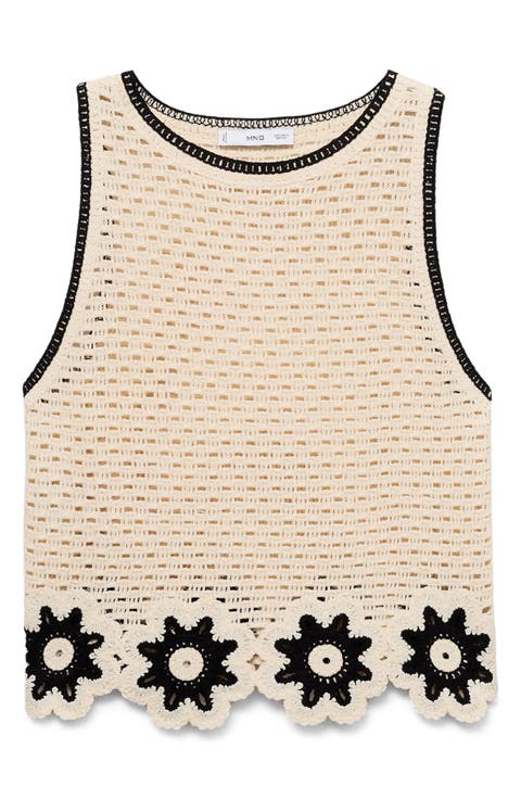 Floral Scallop Crochet Tank