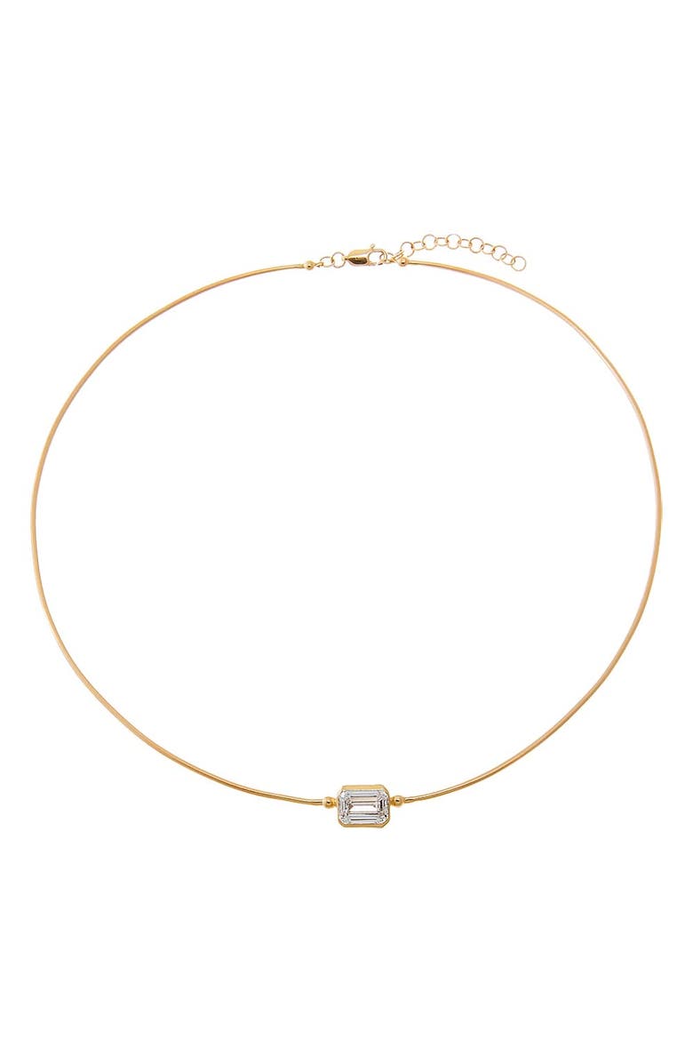 BY ADINA EDEN Lab Grown Diamond Emerald Embedded Chain Necklace 14K, Alternate, color, 14K Gold