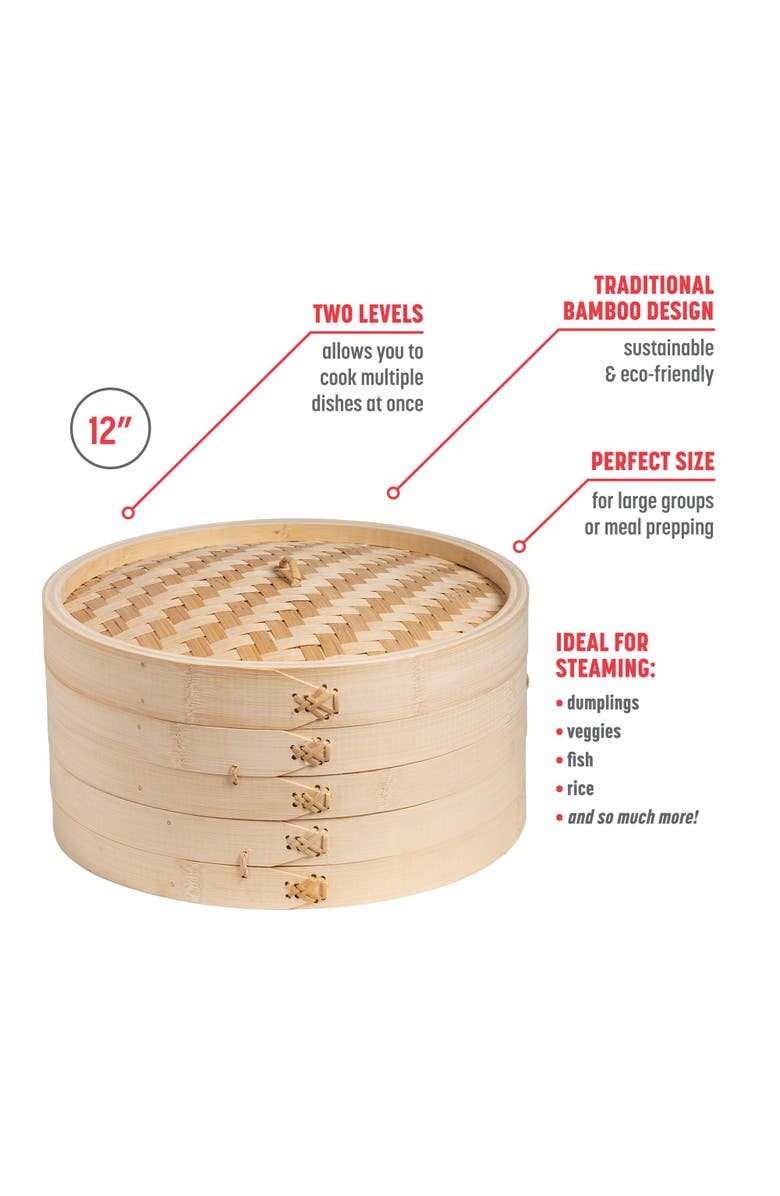 JOYCE CHEN 2-Tier Steamer Baskets, Alternate, color, Bamboo