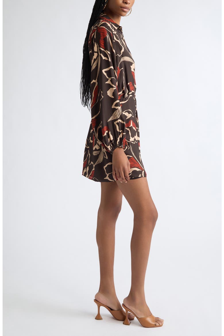 Carolyn Long Sleeve Minidress, Alternate, color, HERITAGE BROWN FLORAL