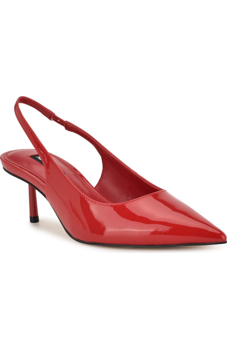 Nine West Hunny Slingback Pointed Toe Pump, Main, color, Medium Red