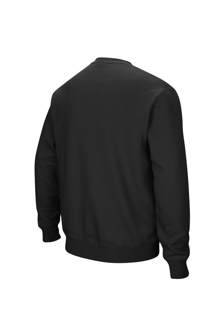 Men's Colosseum Black NDSU Bison Arch & Logo Tackle Twill Pullover Sweatshirt, Alternate, color, Black