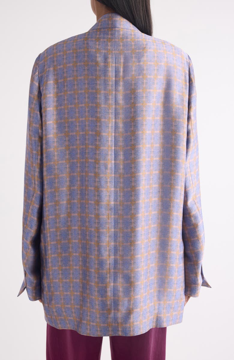 Dries Van Noten Blink Spray Check Oversize Blazer, Alternate, color, Blue/ Peach