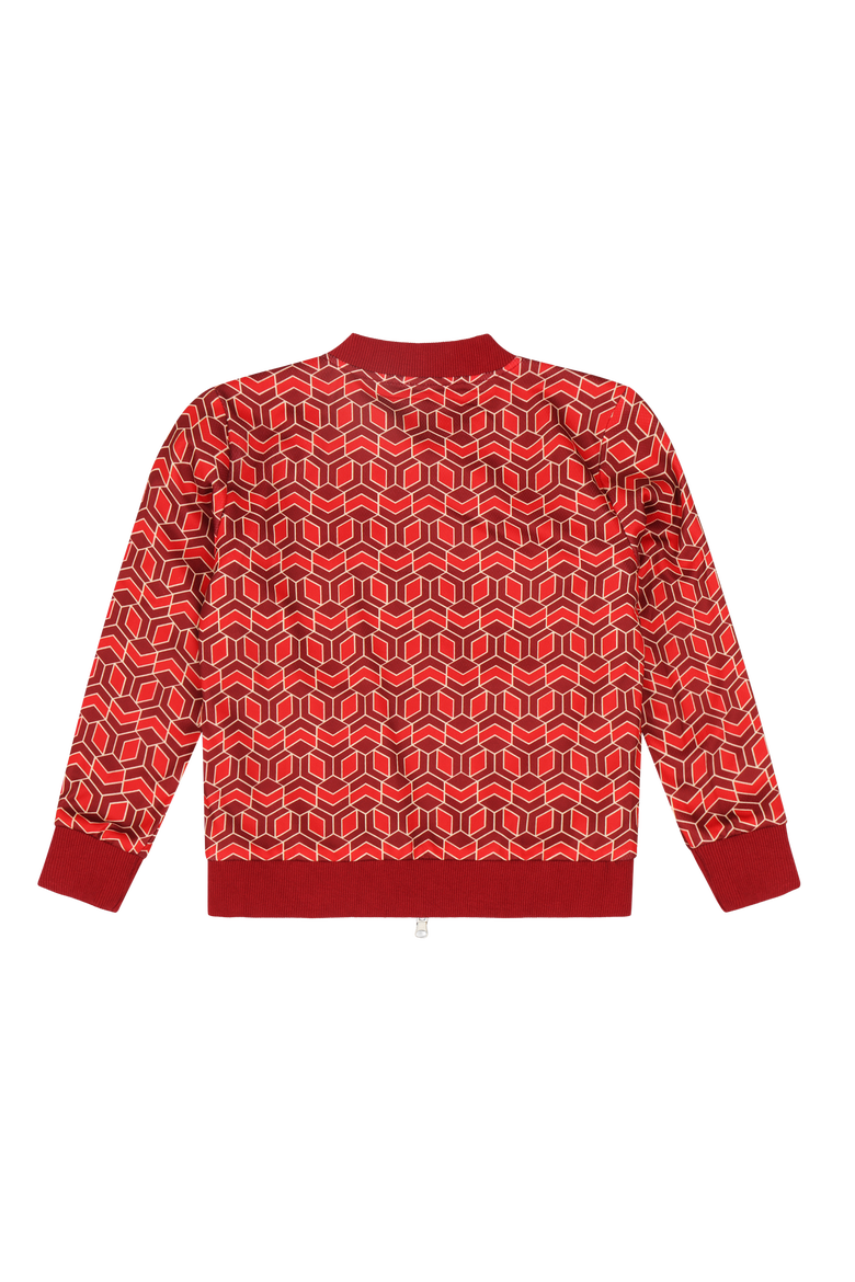 Girls Reversible Zip up Lightweight Bomber Jacket, Alternate, color, Red Multicolor