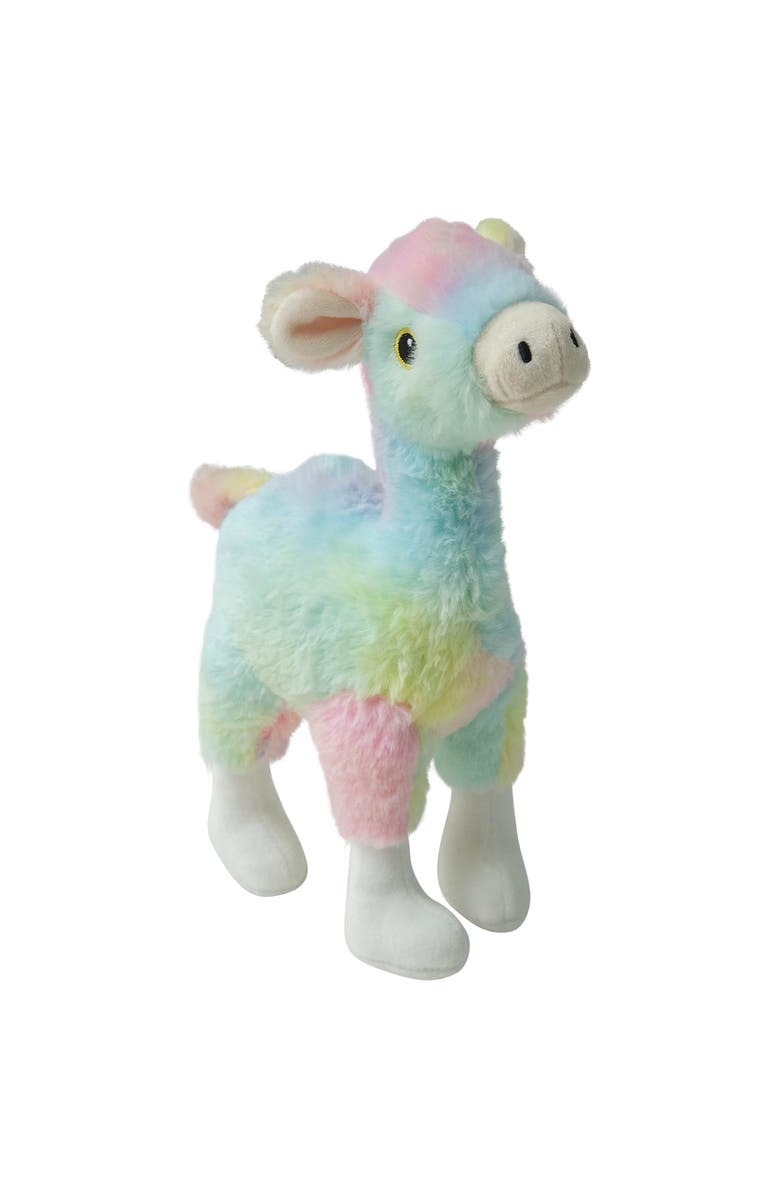 SnugArooz Ally the Alpaca, Tie Dye Rainbow Plush Dog Toy, Squeaks, Crinkles, Main, color, Multicolored