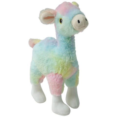 Ally the Alpaca, Tie Dye Rainbow Plush Dog Toy, Squeaks, Crinkles