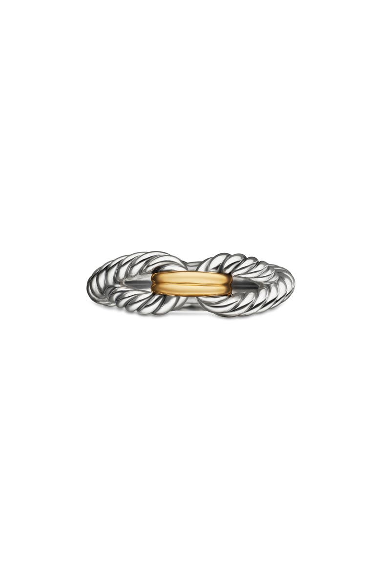 Cable Loop Ring with 18K Gold, Main, color, YELLOW GOLD/ STERLING SILVER